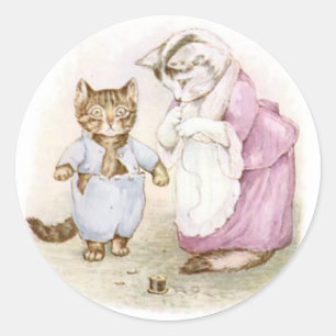 Classic Beatrix Potter Cute Kitten Classic Round Sticker