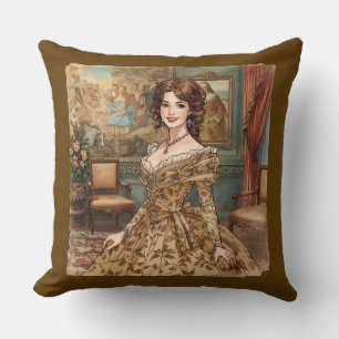 Classic, Beautiful Lady ,Victorian Charm Throw Pil Cushion