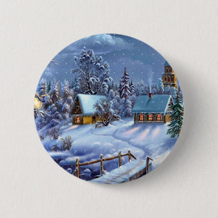 Classic, beautiful vintage Christmas picture 6 Cm Round Badge