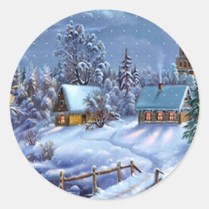 Classic, beautiful vintage Christmas picture Classic Round Sticker