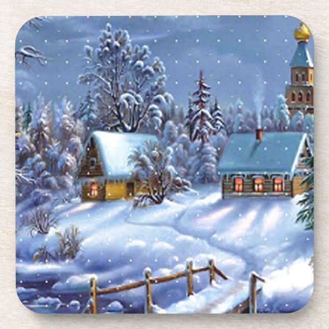 Classic, beautiful vintage Christmas picture Coaster (Front)