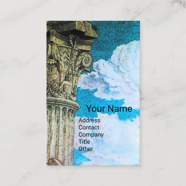CLASSIC BEAUTY ANTIQUE COLUMN Archaeologist Blue Business Card (Front)