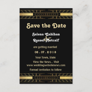 Classic Beauty Art Deco Save the Date Invitation