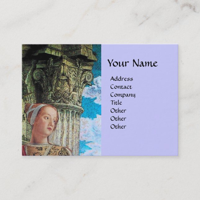 CLASSIC BEAUTY MONOGRAM antique bright blue Business Card (Front)