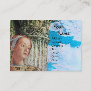 CLASSIC  BEAUTY MONOGRAM , antique bright blue Business Card