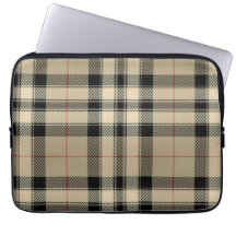 Classic Beige And Black Plaid Electronics Bag