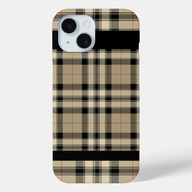 Classic Beige and Black Plaid iPhone / iPad case (Back)