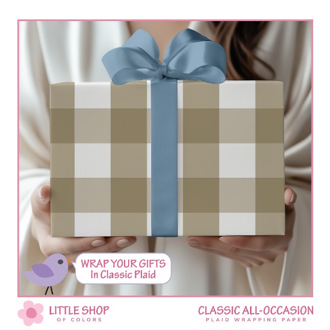 Classic Beige Buffalo Check Wrapping Paper (Creator Uploaded)