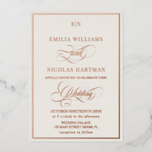 Classic Beige & Gold Monogram Wedding