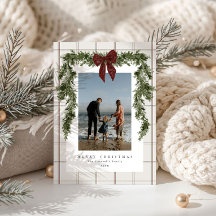 Classic Beige Plaid Evergreen Coquette Photo