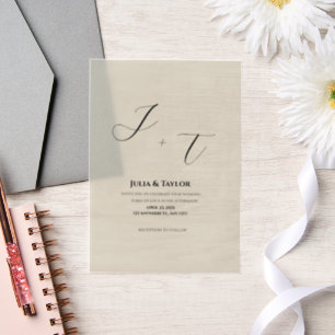 Classic Beige vellum Elegant Invitation