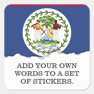 Classic Belise Flag Square Sticker