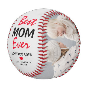 Classic 'Best Mum Ever' 2 Photo Gift Baseball