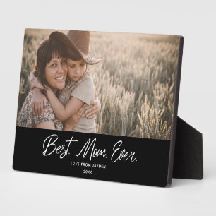 Classic Best Mum Ever Single Photo Plaque
