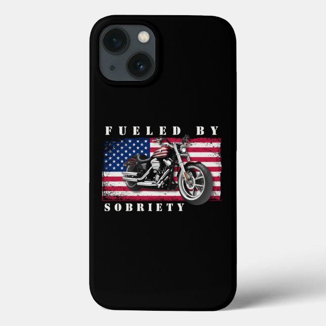 Classic Bike American Flag Fuelled By Sobriety Case-Mate iPhone Case (Back)