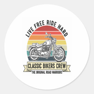 Classic Bikers Crew Motorcycle.jpg Classic Round Sticker