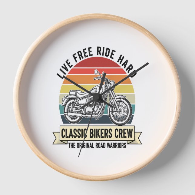 Classic Bikers Crew Motorcycle.jpg Clock (Front)