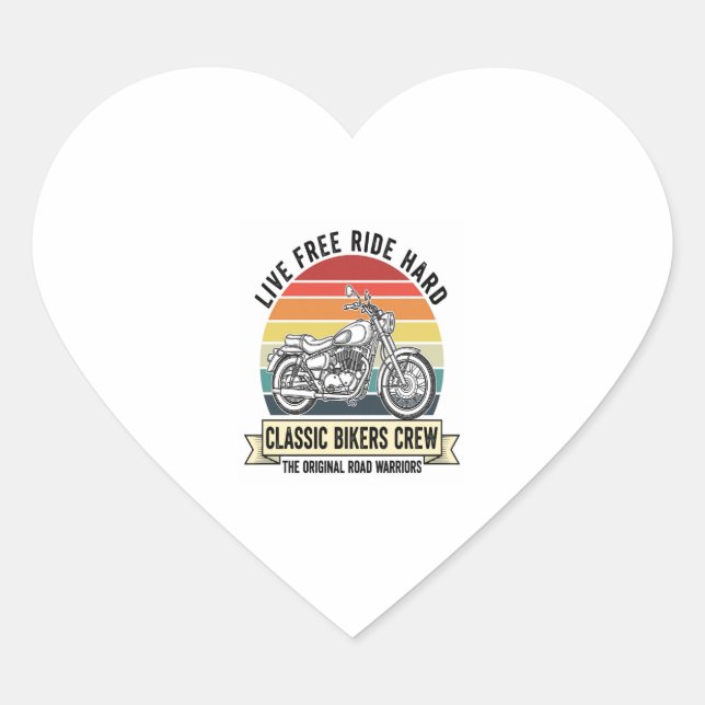 Classic Bikers Crew Motorcycle.jpg Heart Sticker (Front)