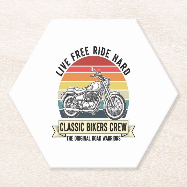 Classic Bikers Crew Motorcycle.jpg Paper Coaster (Front)