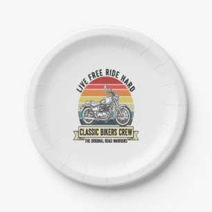 Classic Bikers Crew Motorcycle.jpg Paper Plate
