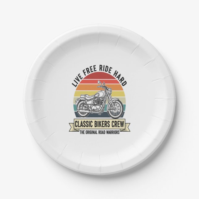 Classic Bikers Crew Motorcycle.jpg Paper Plate (Front)