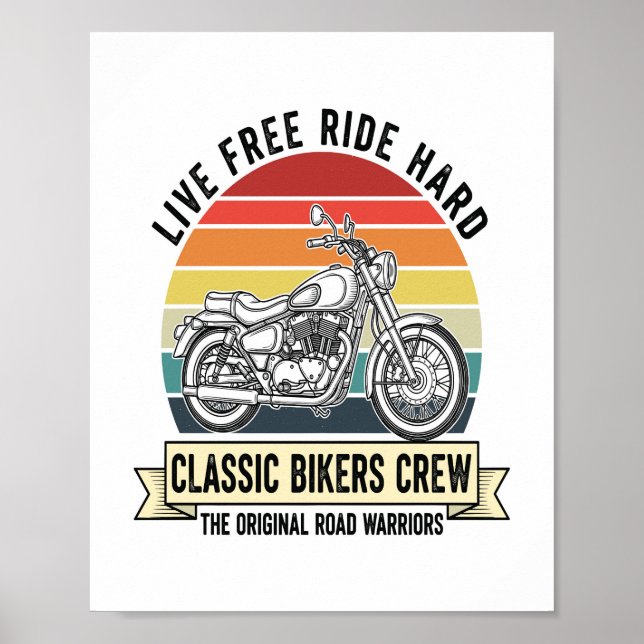 Classic Bikers Crew Motorcycle.jpg Poster (Front)