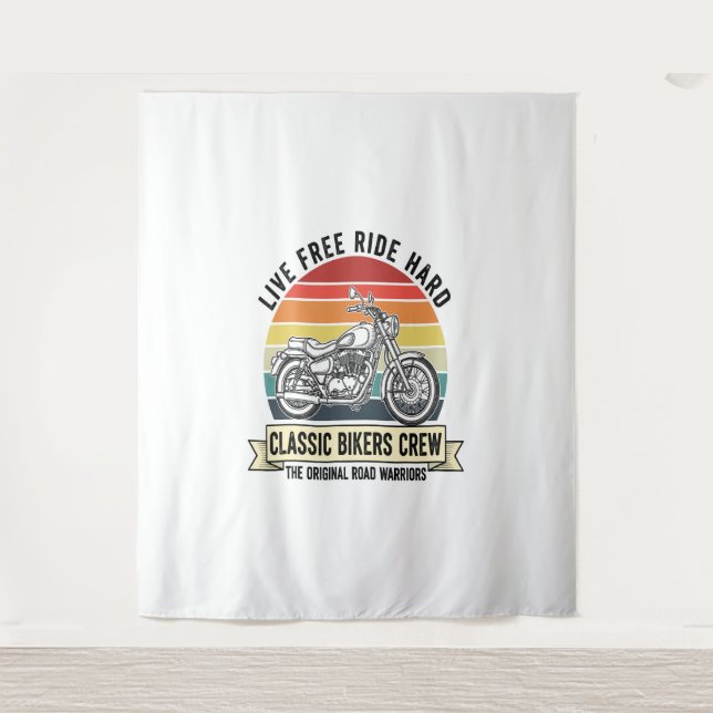 Classic Bikers Crew Motorcycle.jpg Tapestry (Front)