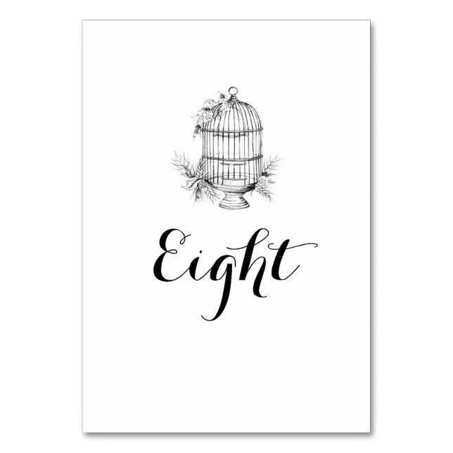 Classic Birdcage Table Names / Numbers Table Card (Front)