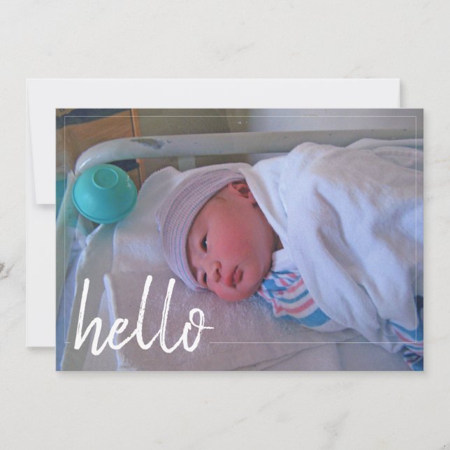 Classic Birth Announcement Thank You Card (Front)