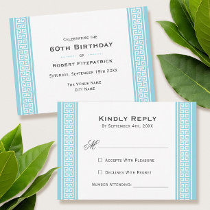 Classic Birthday Party Blue RSVP Response Card