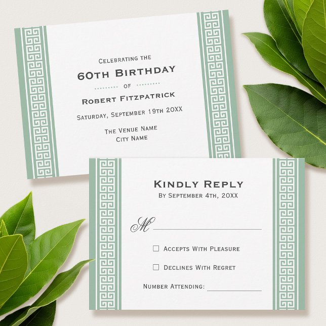 Classic Birthday Party Green RSVP Response Card (Creator Uploaded)