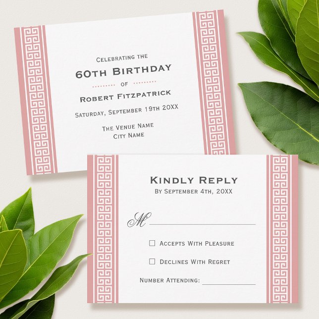 Classic Birthday Party Pink RSVP Response Card (Creator Uploaded)