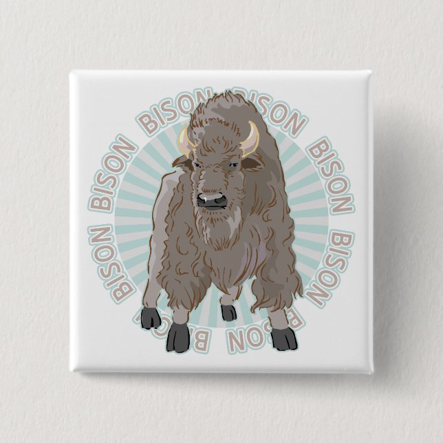 Classic Bison 15 Cm Square Badge (Front)