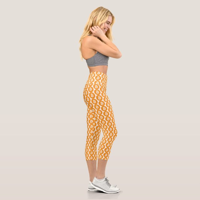 Classic Bitcoin Logo  Capri Leggings (Right)