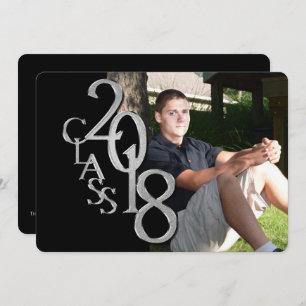 Classic Black 2018 Photo Graduation Invitation