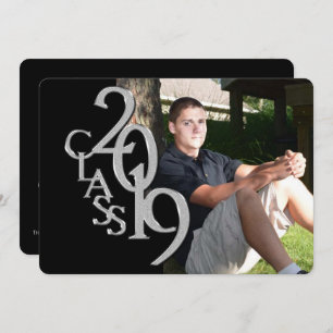 Classic Black 2019 Photo Graduation Invitation