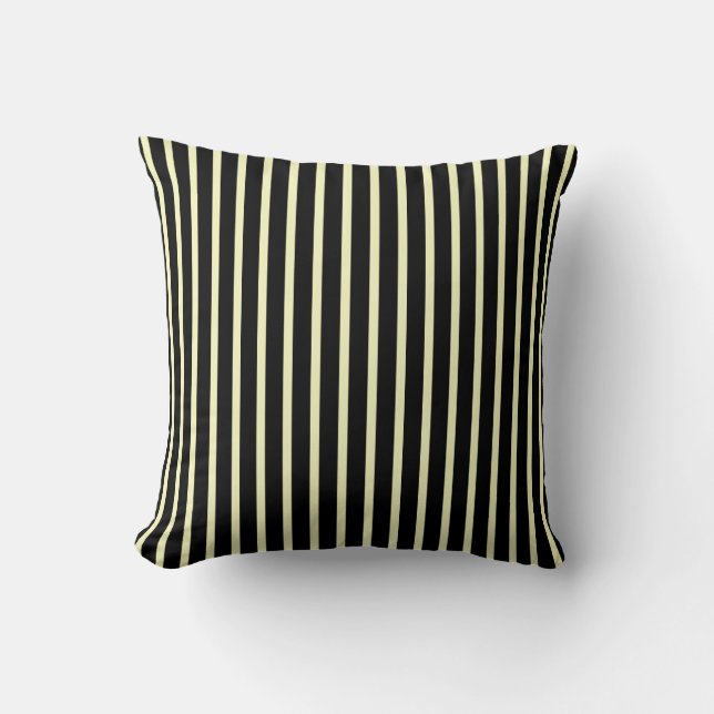 Classic Black and Cream Stripe Pillows (Front)