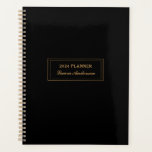 Classic Black and gold 2022 Planner<br><div class="desc">Classic,  elegant Personalised planner with Black background and gold letters.</div>