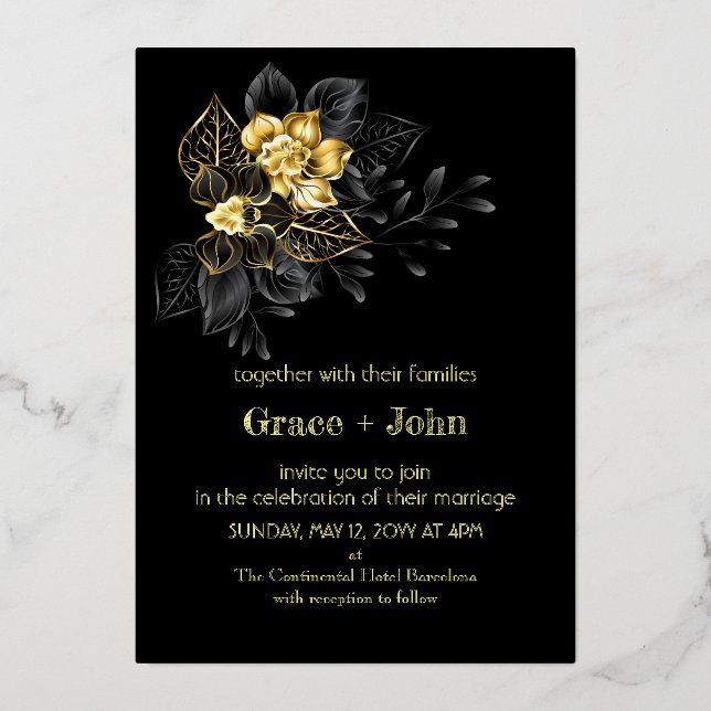 Classic Black and Gold Embroidery (Front)