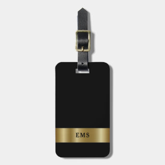 Classic Black and Gold Luggage Tag
