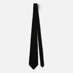 Classic Black and Gold Polka Dot Pattern Men's Tie