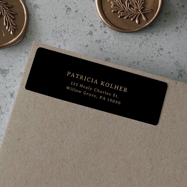 Classic Black and Gold Wedding Address Return  (Creator Uploaded)