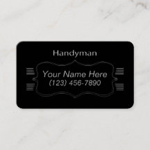 Classic Black and Grey Handyman Business Card