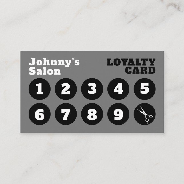 Classic black and grey Loyalty Business Card (Front)