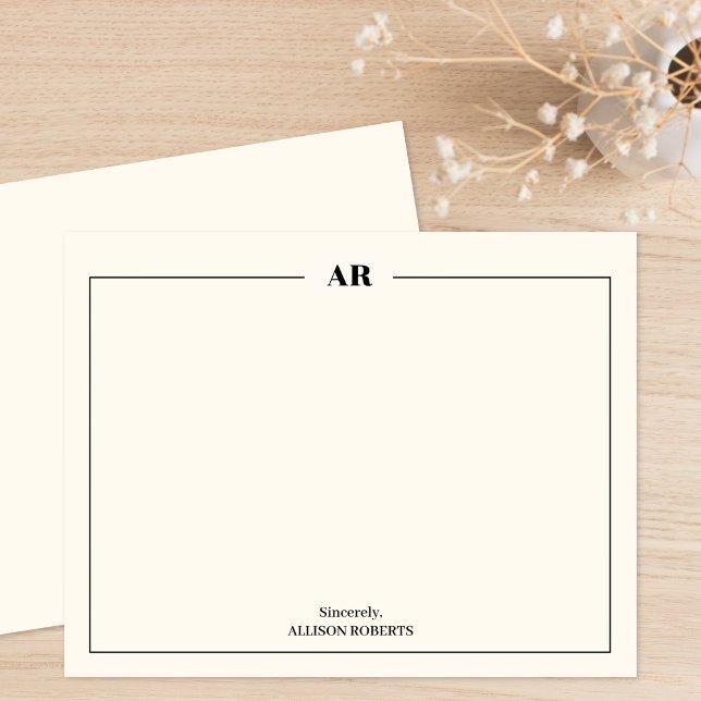 Classic Black and Ivory Monogram Card (Creator Uploaded)