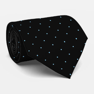 Classic Black and Light Blue Dot Tie for Him