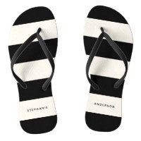Classic Black and Off-White Stripes with Name