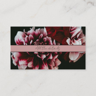 Classic Black and Pink Peonies Enclosure Card