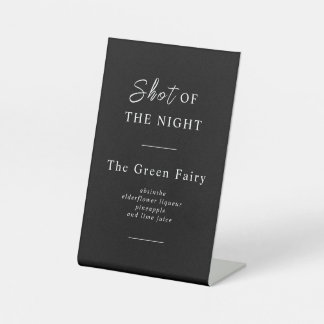 CLASSIC BLACK AND WHITE BAR MENU PEDESTAL SIGN