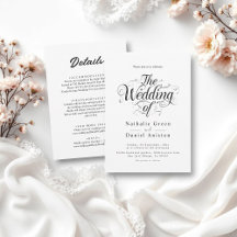 Classic Black and White Calligraphy Script Wedding